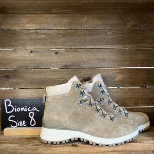 Womens Bionica Dalton Tan Suede Leather Comfort Ankle Hiking Boots Size 8 M GUC